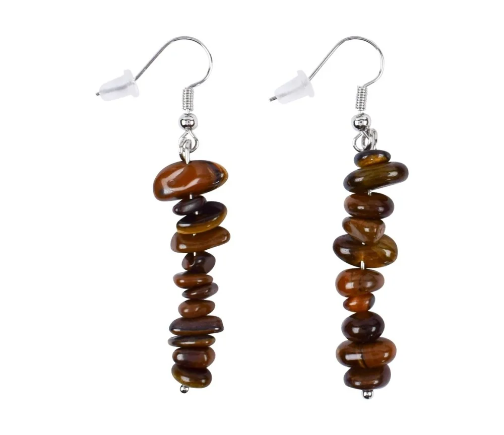 Ohrringe - Barock Classic - Tigerauge Durchblick , 1-reihig