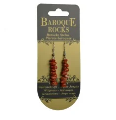 Ohrringe - Barock Classic - Jaspis rot Willenskraft , 1-reihig