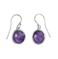 Ohrringe - Amethyst facettiert, 3,0cm - 925 Silber