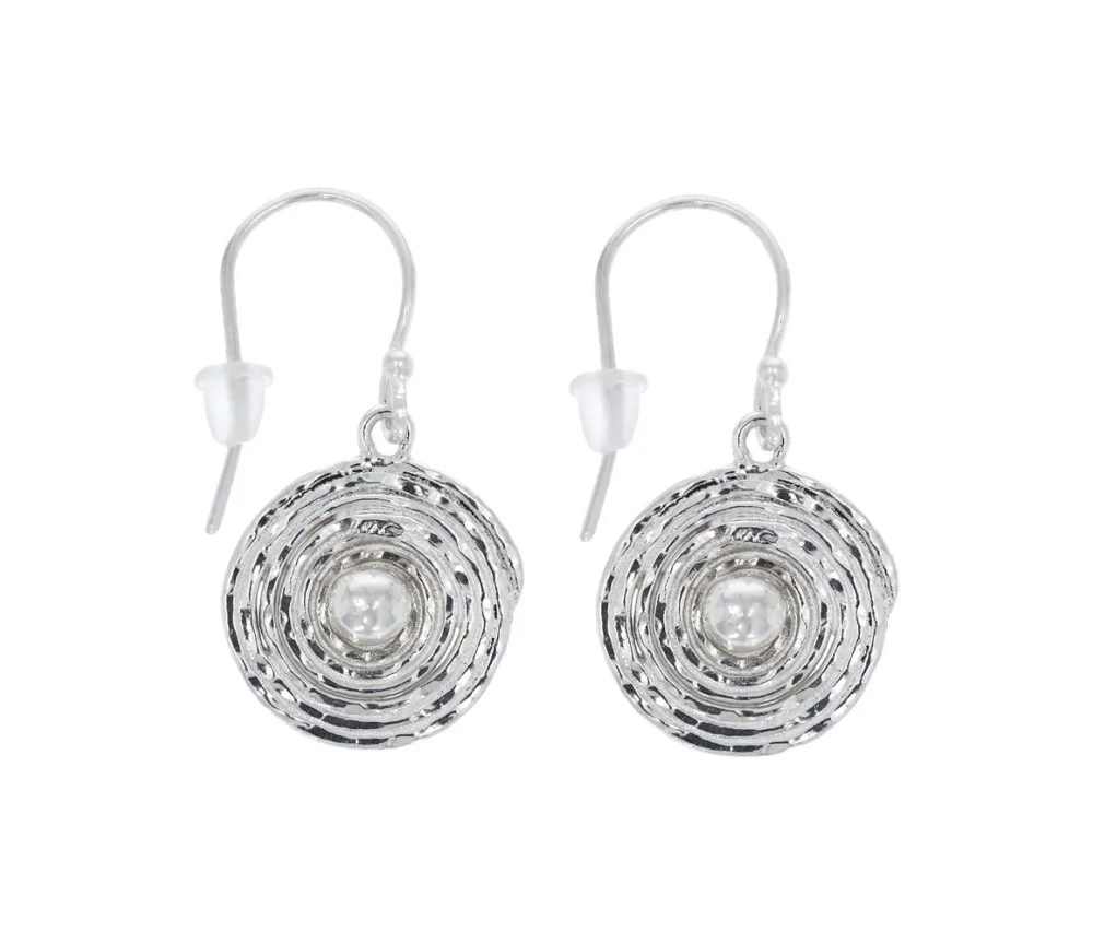 Ohrringe - Kreise mit Spriale, 2,8cm - 925 Silber