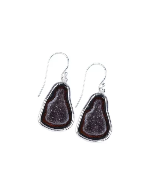 Ohrringe - Achatgeode, 4,3cm (groß) - 925 Silber