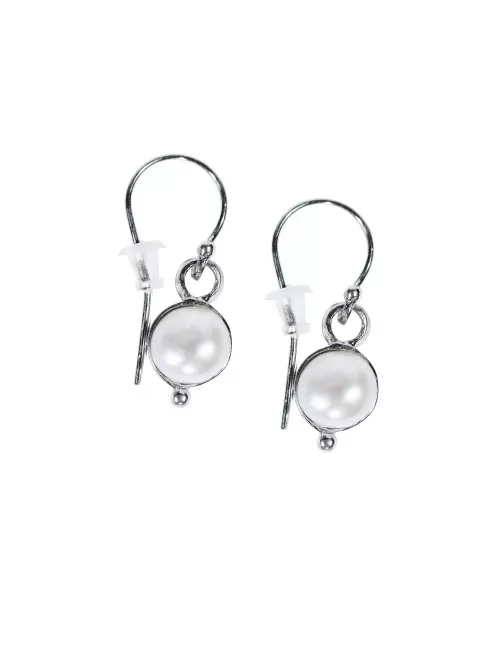 Ohrringe - Perle weiß rund (8mm)