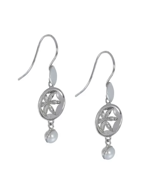 Ohrringe - Blume mit Perle