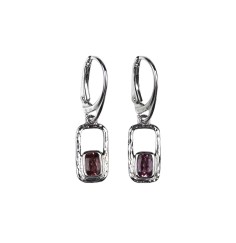 Ohrringe - Turmalin rosa Rechteck, 3,5cm, rhodiniert