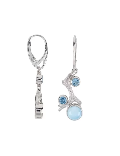 Ohrringe - Korallenast Larimar