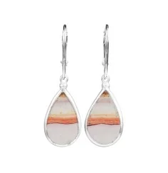 Ohrringe - Java Sunset Jaspis Tropfen, 3,8cm, rhodiniert