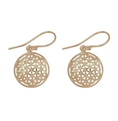 Ohrringe - Blume des Lebens, Silber rosevergoldet