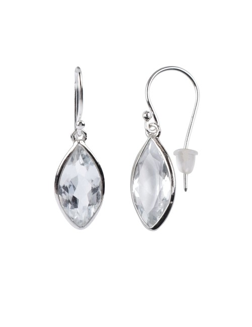 Ohrringe - Topas weiß (16 x 8mm)