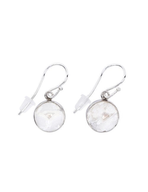 Ohrringe - Druzy-Achat (weiß) rund (10mm)