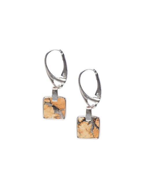 Ohrringe - Maligano-Jaspis Quadrat (10 x 10mm)