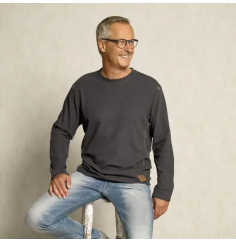 Spirit of OM - Herrenpulli Waffelstrick - turmalingrau