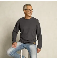 Spirit of OM - Herrenpulli Waffelstrick - turmalingrau