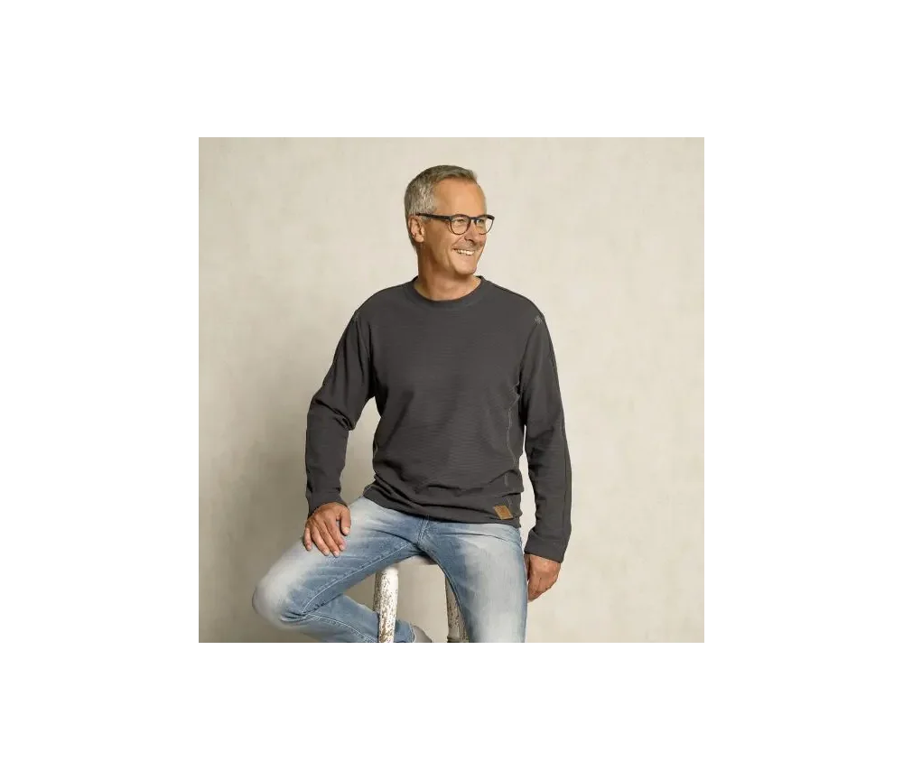 Spirit of OM - Herrenpulli Waffelstrick - turmalingrau