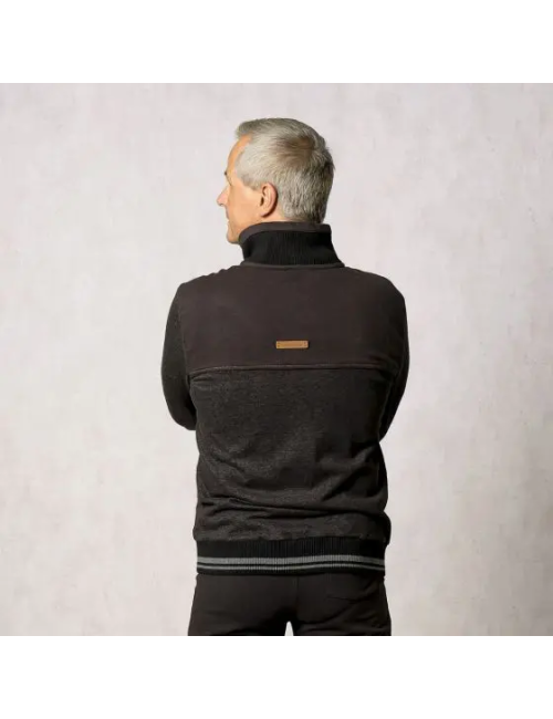 Spirit of OM - Sweatjacke men mit Stehkragen - schwarz-melange