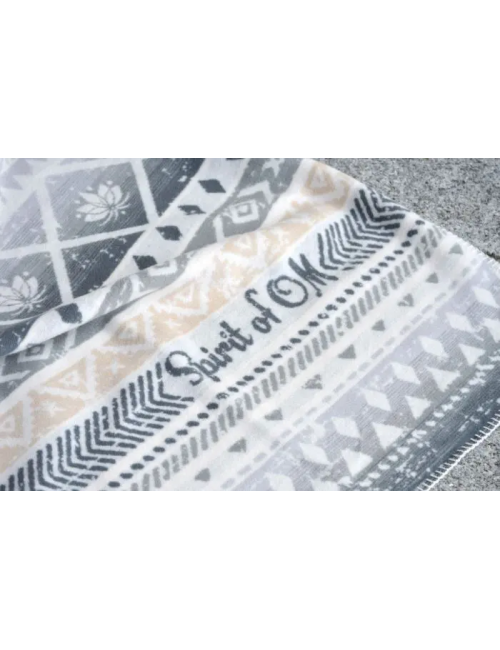 Spirit of OM - Kuscheldecke Blume des Lebens - grau