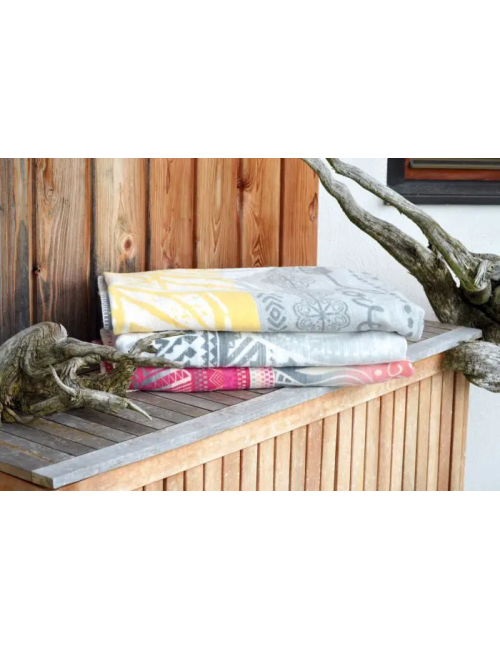 Spirit of OM - Kuscheldecke Blume des Lebens - grau