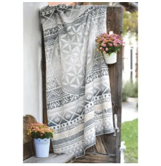 Spirit of OM - Kuscheldecke Blume des Lebens - grau