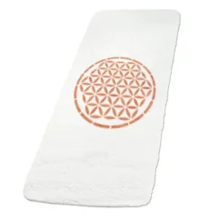 Spirit of OM - Yogamatte Lebensblume Design gefüllt - 81 x 198cm - naturweiß/orange