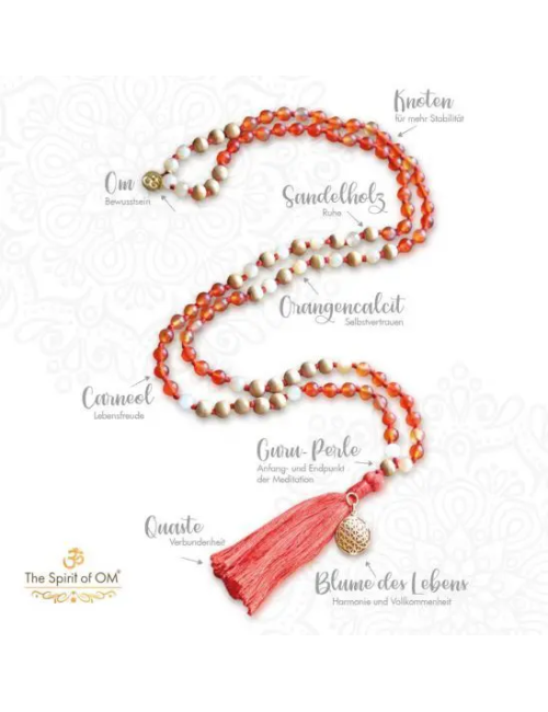 Spirit of OM - Kette - Mala Carneol