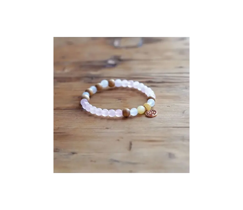 Spirit of OM - Armband Rosenquarz