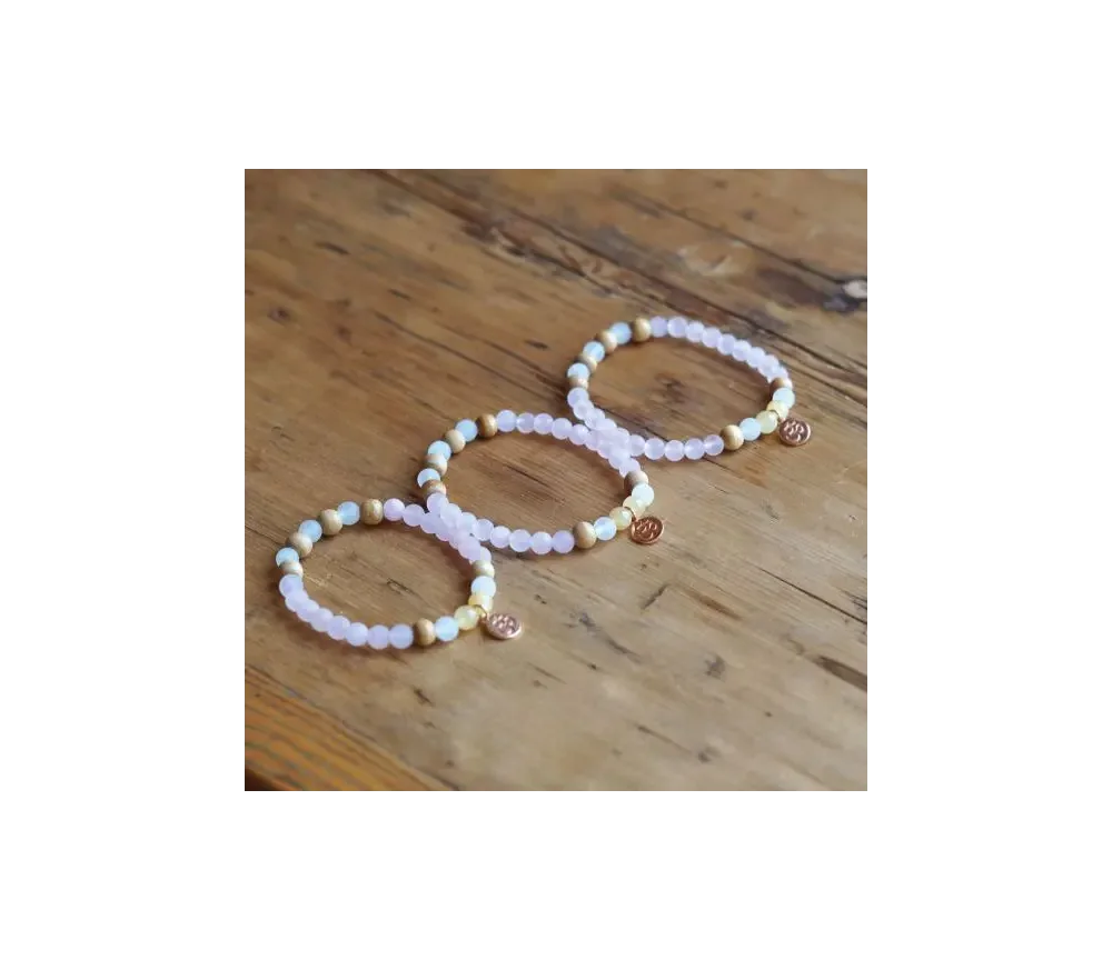 Spirit of OM - Armband Rosenquarz