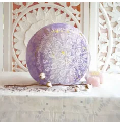 Spirit of OM - Meditationskissen rund - flieder