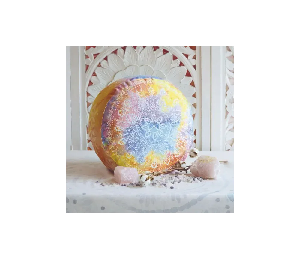 Spirit of OM - Meditationskissen rund - bunt