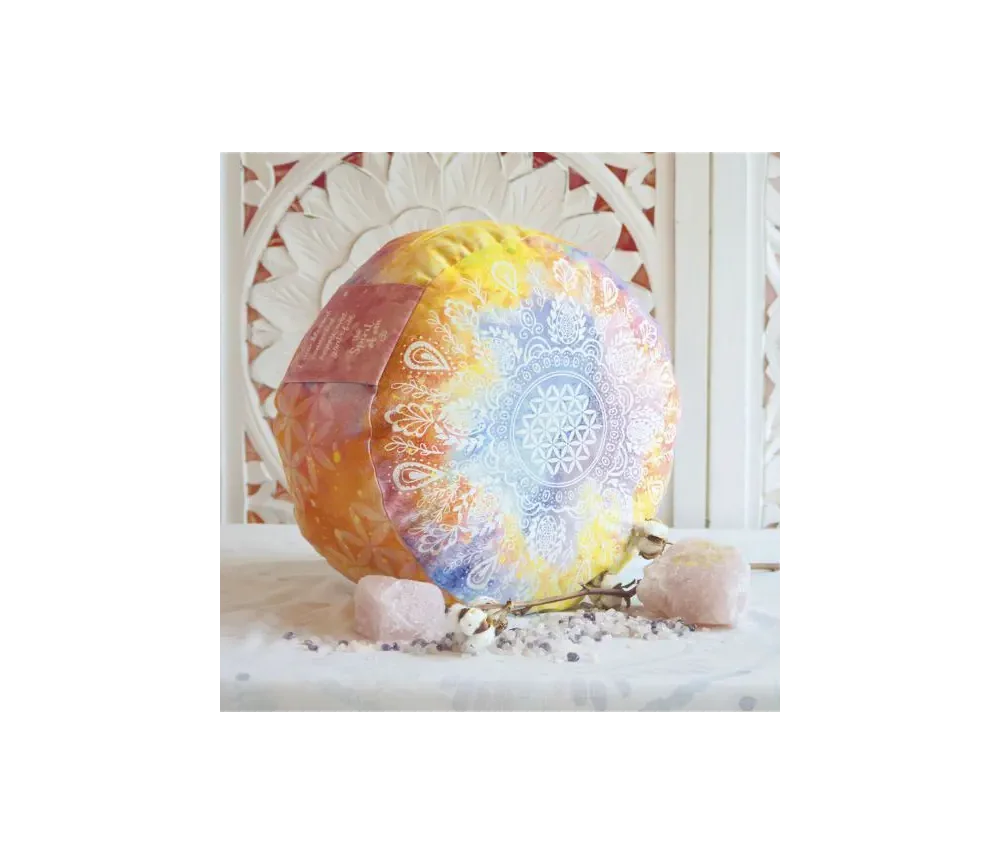 Spirit of OM - Meditationskissen rund - bunt