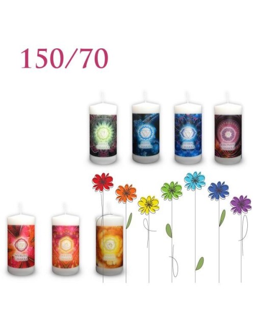 Engelalm - Energiekerze - Chakra - alle 7 Chakren im Set - verschiedene Größen