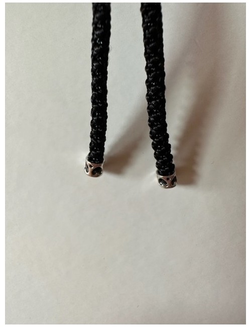 Healy - Design Befestigungsband, Schnur, Halsband, geflochten, schwarz/silber mit Strass - fürs Healy Gerät