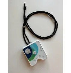 Healy - Design Befestigungsband, Schnur, Halsband, geflochten, schwarz/silber mit Strass - fürs Healy Gerät