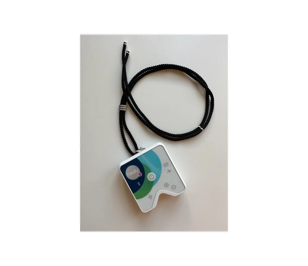 Healy - Design Befestigungsband, Schnur, Halsband, geflochten, schwarz/silber mit Strass - fürs Healy Gerät