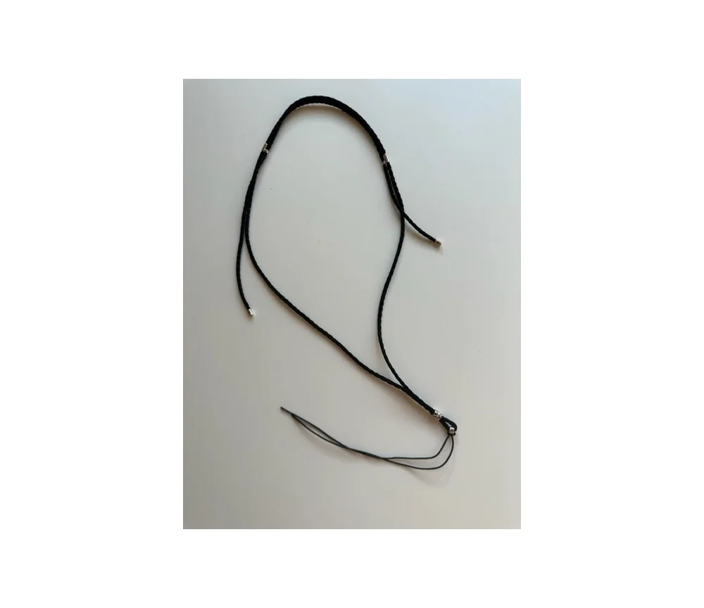 Healy - geflochtenes Nylon Befestigungsband, Schnur, Halsband, schwarz/silber- fürs Healy Gerät