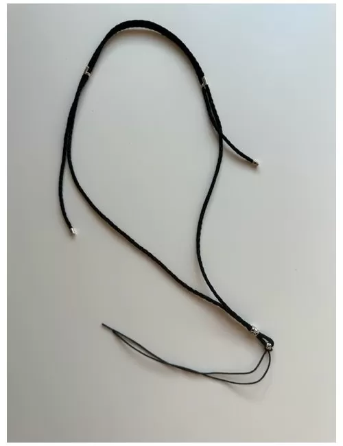 Healy - geflochtenes Nylon Befestigungsband, Schnur, Halsband, schwarz/silber- fürs Healy Gerät