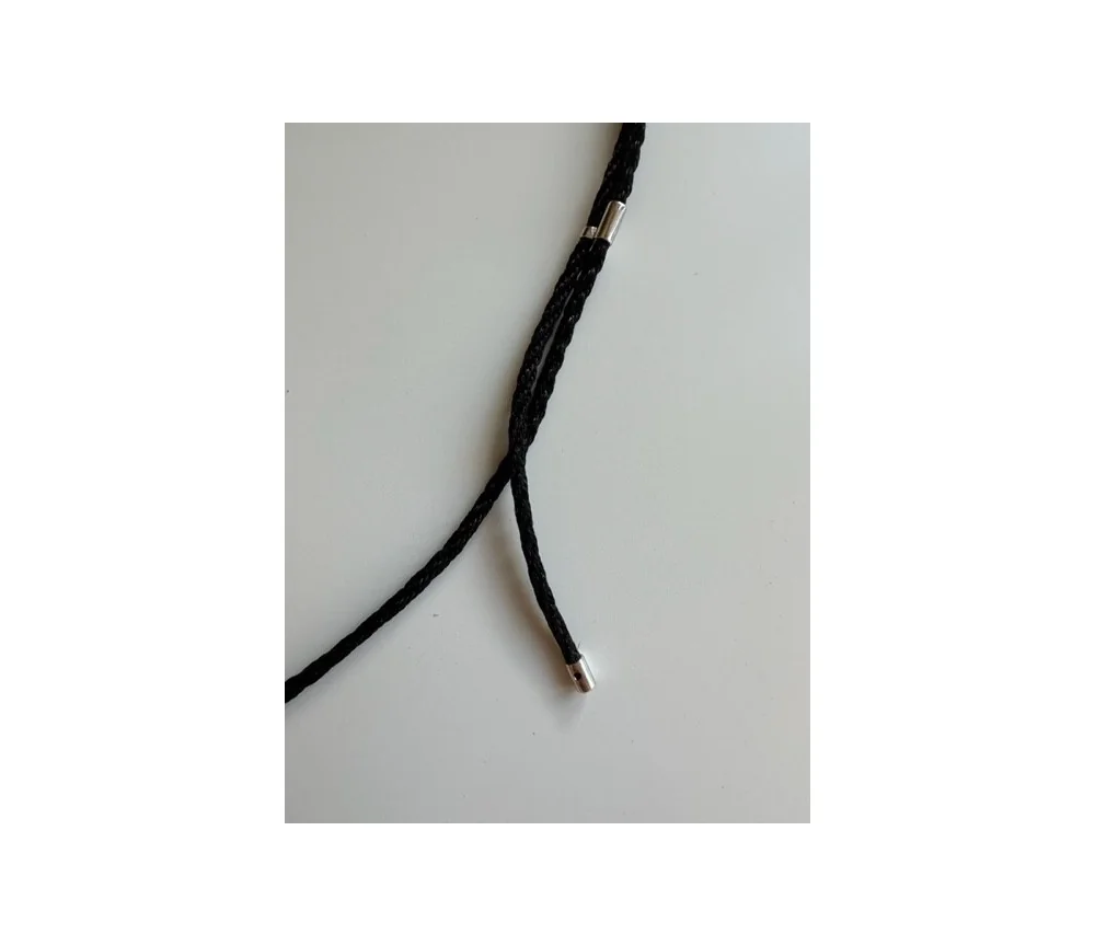 Healy - geflochtenes Nylon Befestigungsband, Schnur, Halsband, schwarz/silber- fürs Healy Gerät