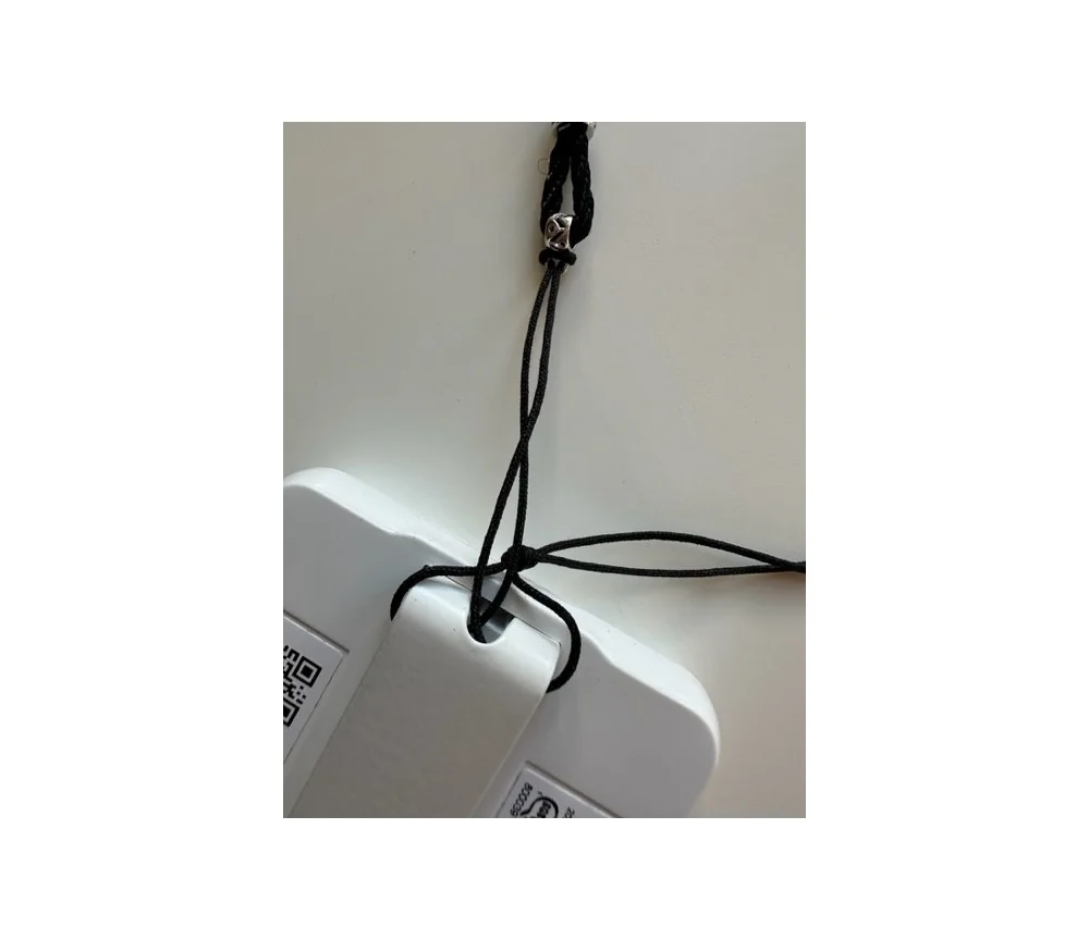 Healy - geflochtenes Nylon Befestigungsband, Schnur, Halsband, schwarz/silber- fürs Healy Gerät