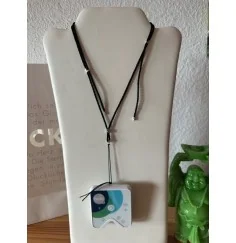 Healy - geflochtenes Nylon Befestigungsband, Schnur, Halsband, schwarz/silber- fürs Healy Gerät