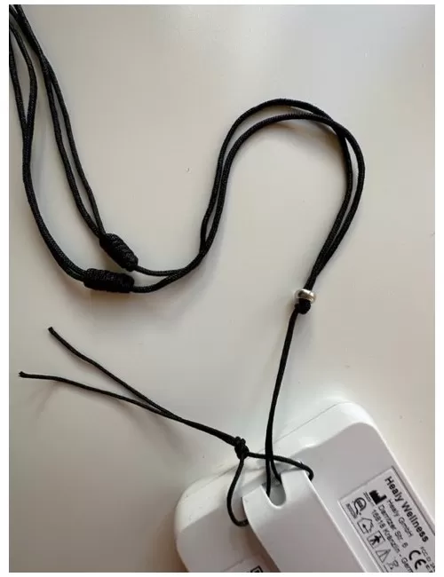 Healy - geflochtenes Nylon Befestigungsband, Schnur, Halsband, schwarz/silber- fürs Healy Gerät