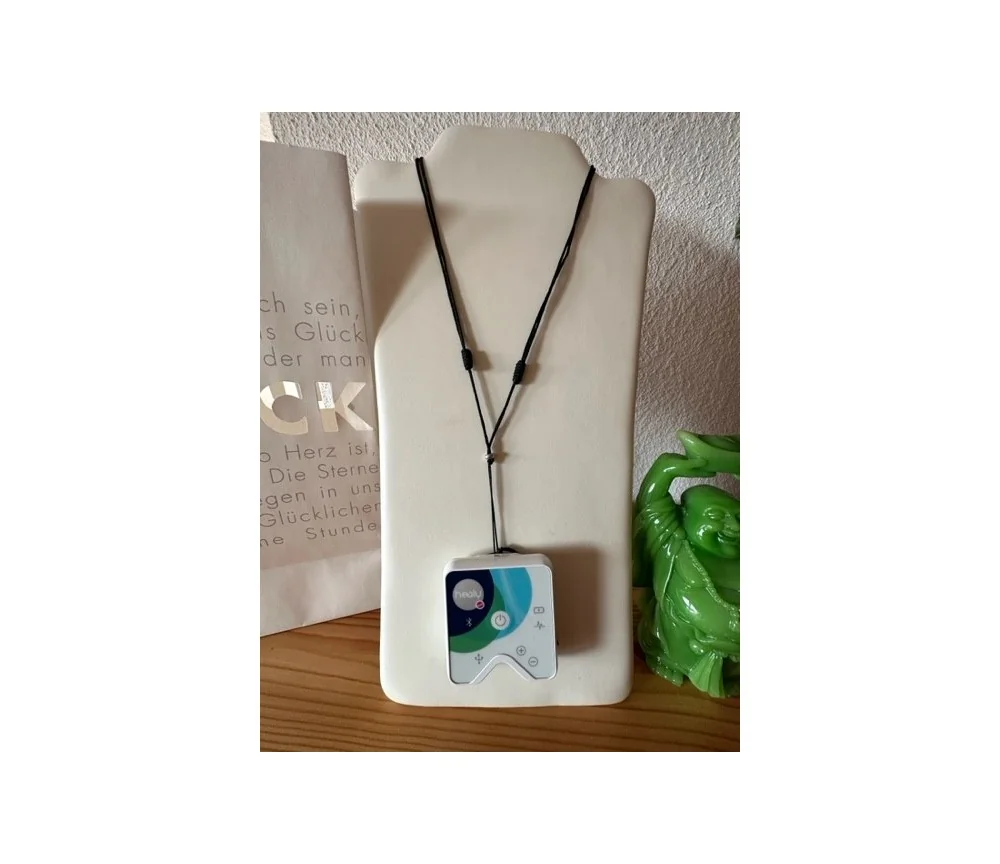 Healy - Nylon Befestigungsband, Schnur, Halsband, schwarz/silber- fürs Healy Gerät