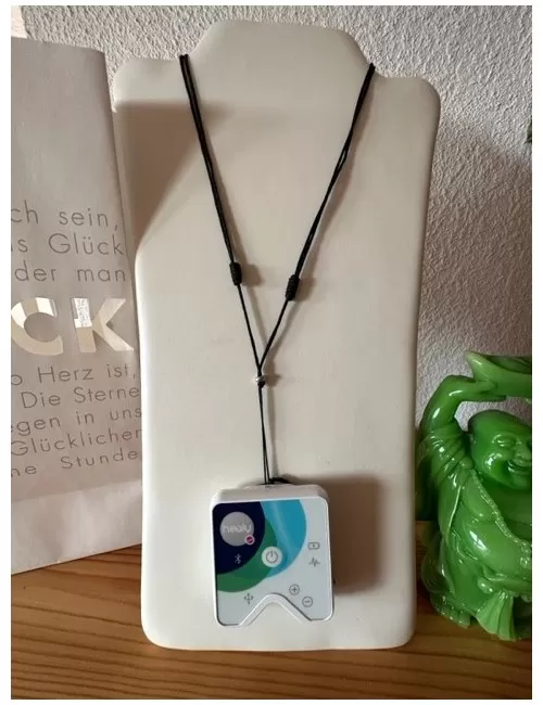 Healy - Nylon Befestigungsband, Schnur, Halsband, schwarz/silber- fürs Healy Gerät