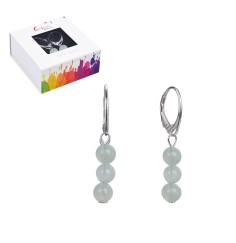 Ohrringe - Aquamarin Kugeln 6mm, rhodiniert