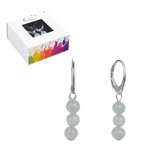 Ohrringe - Aquamarin Kugeln 6mm, rhodiniert