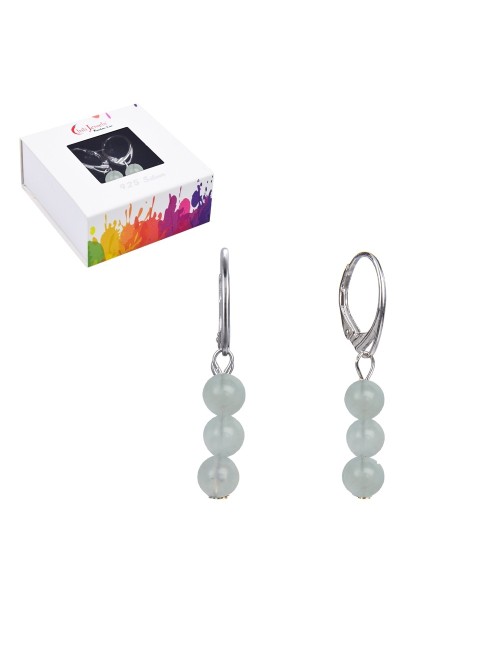 Ohrringe - Aquamarin Kugeln 6mm, rhodiniert