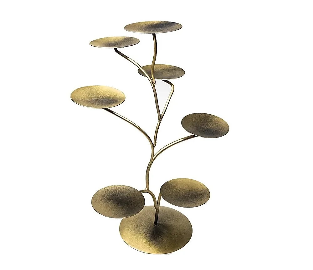 Teelichthalter - Chakra Baum /Teelicht Ständer - Gold/Bronze - mit 7 Armen ca. 57x35cm