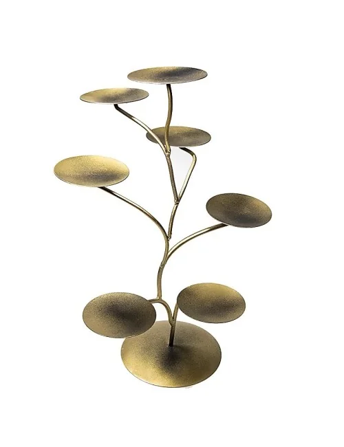 Teelichthalter - Chakra Baum /Teelicht Ständer - Gold/Bronze - mit 7 Armen ca. 57x35cm