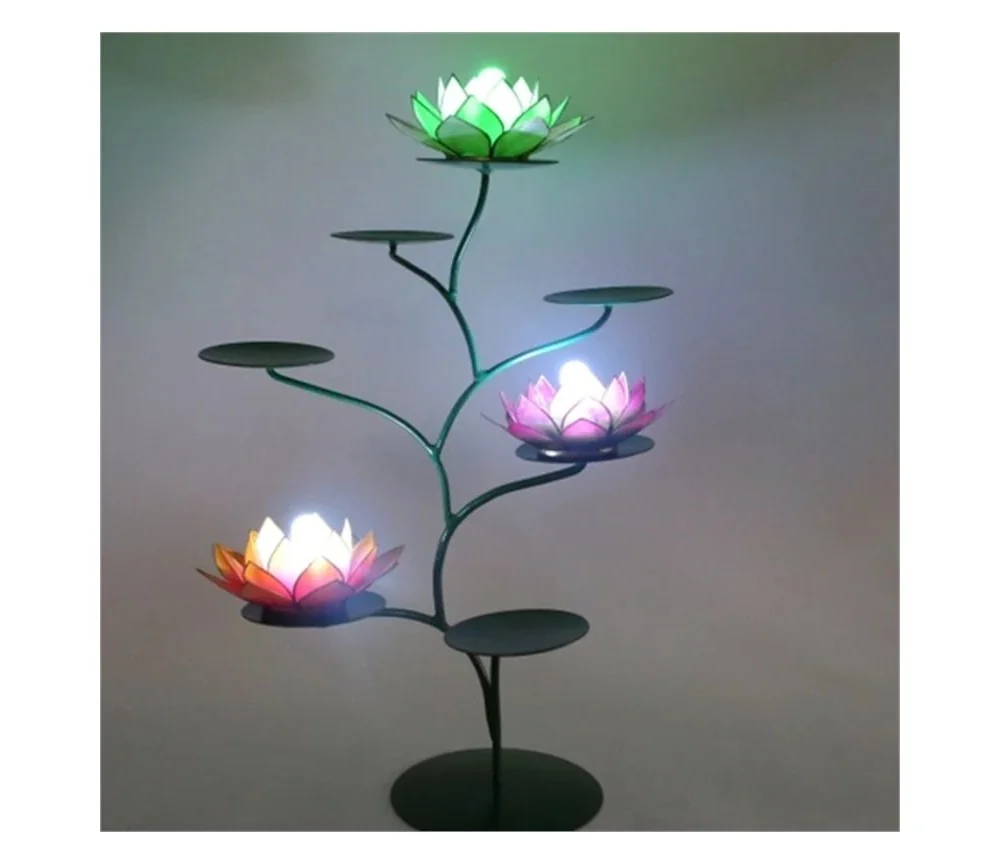 Teelichthalter - Chakra Baum /Teelicht Ständer - Grün - mit 7 Armen ca. 57x35cm