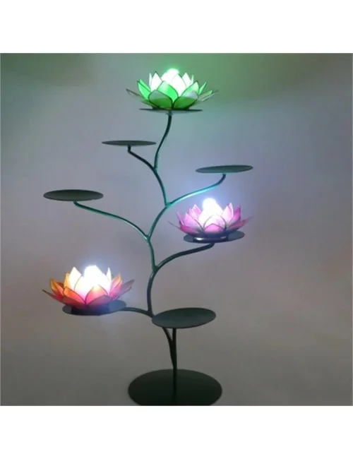 Teelichthalter - Chakra Baum /Teelicht Ständer - Grün - mit 7 Armen ca. 57x35cm