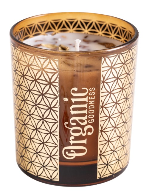 Song of India - Organic Goodness - Kerze im Glas - Rose & Geranium - mit Blume des Lebens