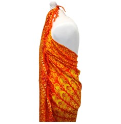 Sarong - Wickeltuch - Mandala - Viskose - Orange/Grün  - ca. 140x100 cm