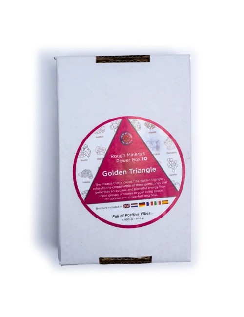 Heilsteine & Edelsteine - Powerbox - Goldenes Dreieck - Amethyst, Rosenquarz & Bergkristall ca. 10-12/ca. 800gr